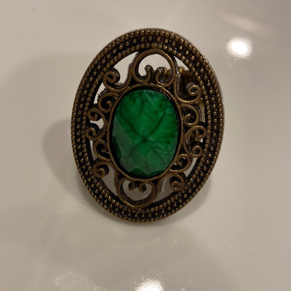 EUC Amrita Singh Bronze-tone Resin Cocktail Ring